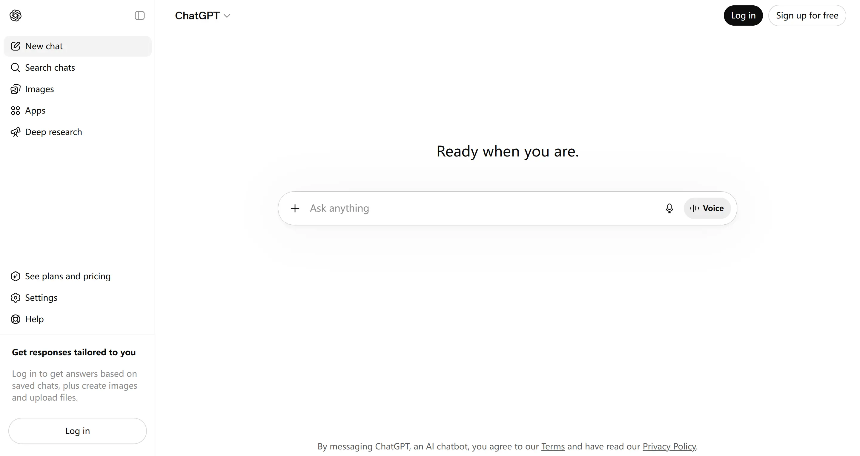 ChatGPT AI tool interface screenshot