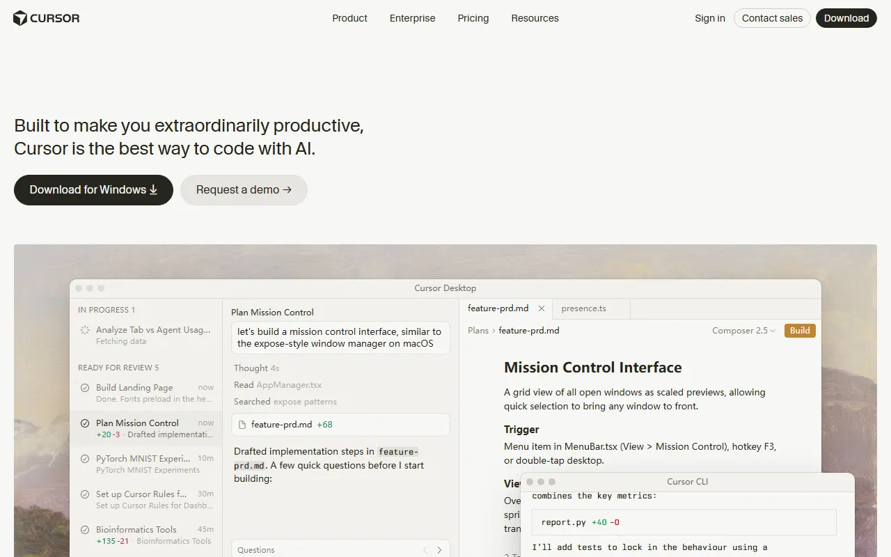 Cursor AI tool interface screenshot