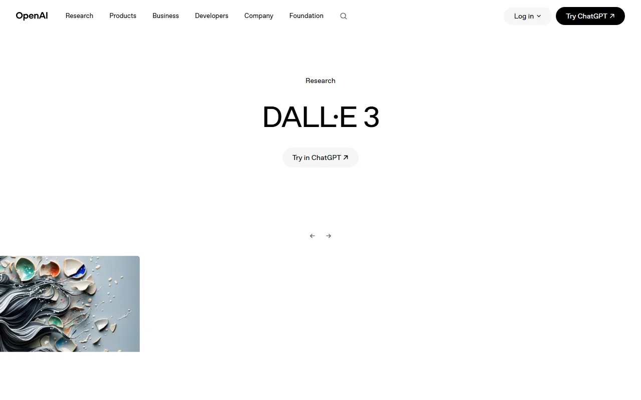 DALL-E 3 AI tool interface screenshot