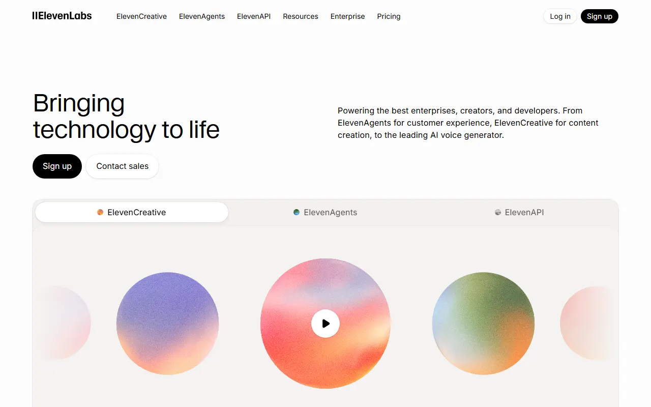 ElevenLabs AI tool interface screenshot