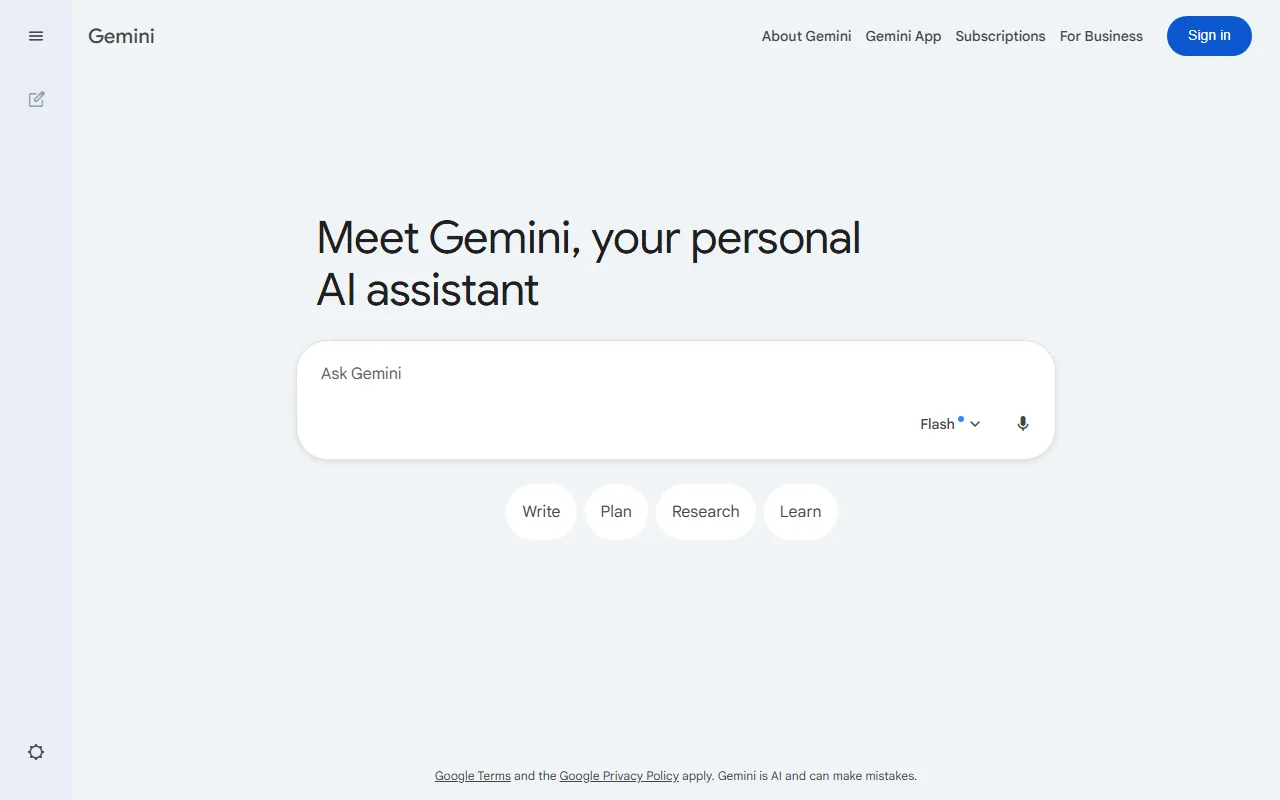 Gemini AI tool interface screenshot