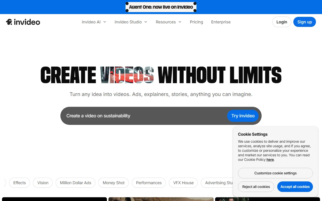 InVideo AI AI tool interface screenshot