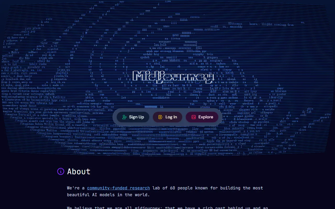 Midjourney AI tool interface screenshot