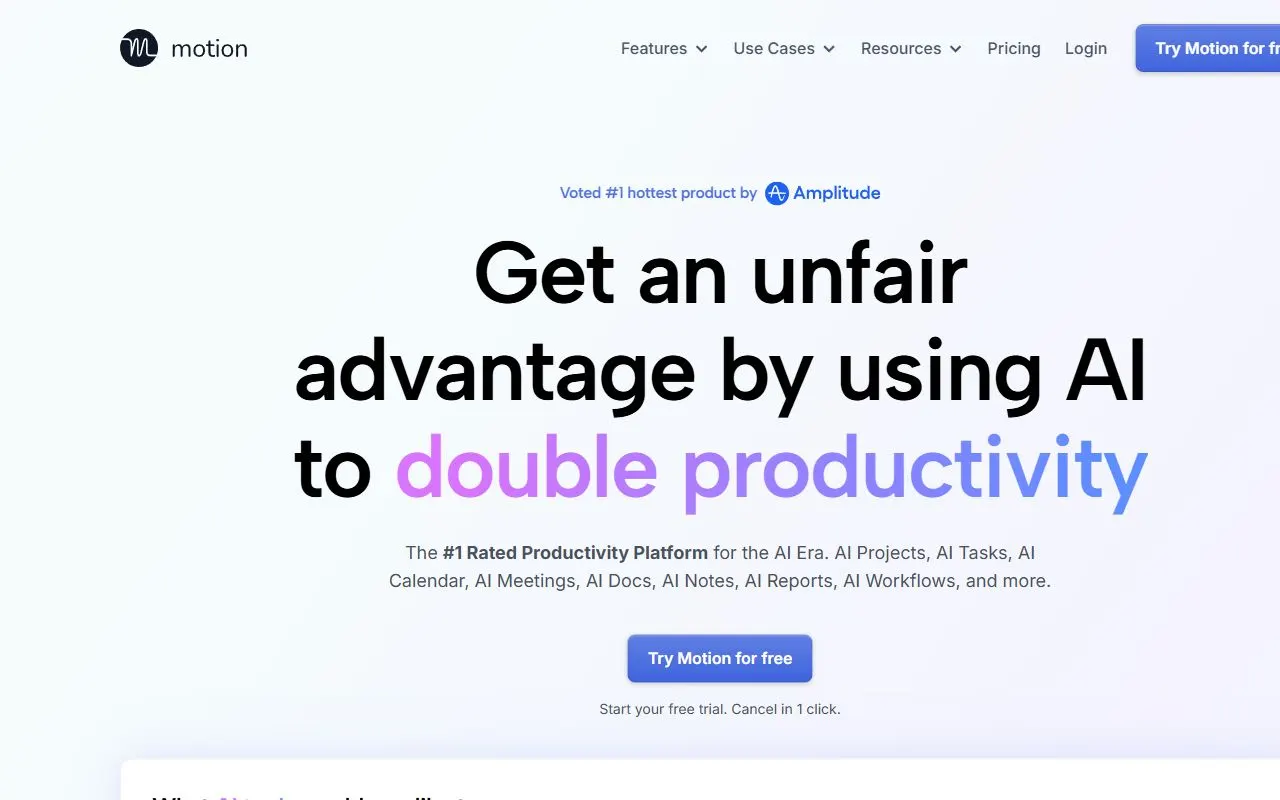 Motion AI tool interface screenshot