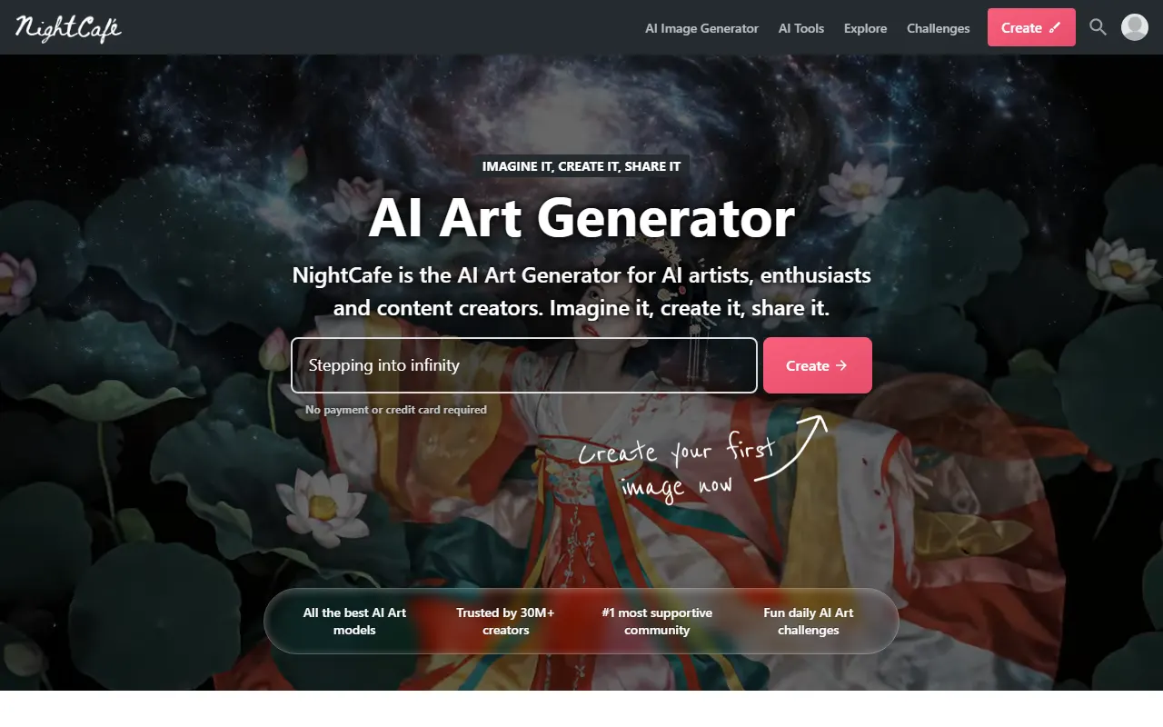 NightCafe AI tool interface screenshot