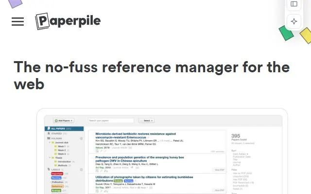 Paperpile AI tool interface screenshot