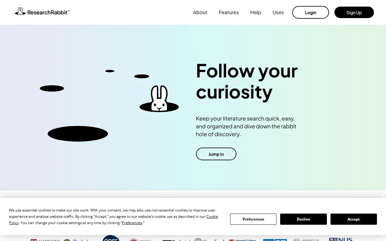 ResearchRabbit AI tool interface screenshot