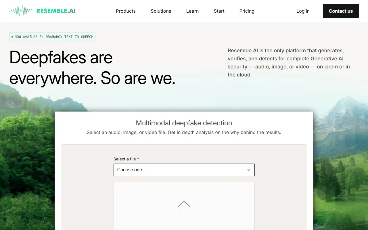 Resemble AI AI tool interface screenshot