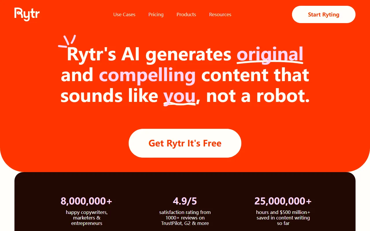 Rytr AI tool interface screenshot
