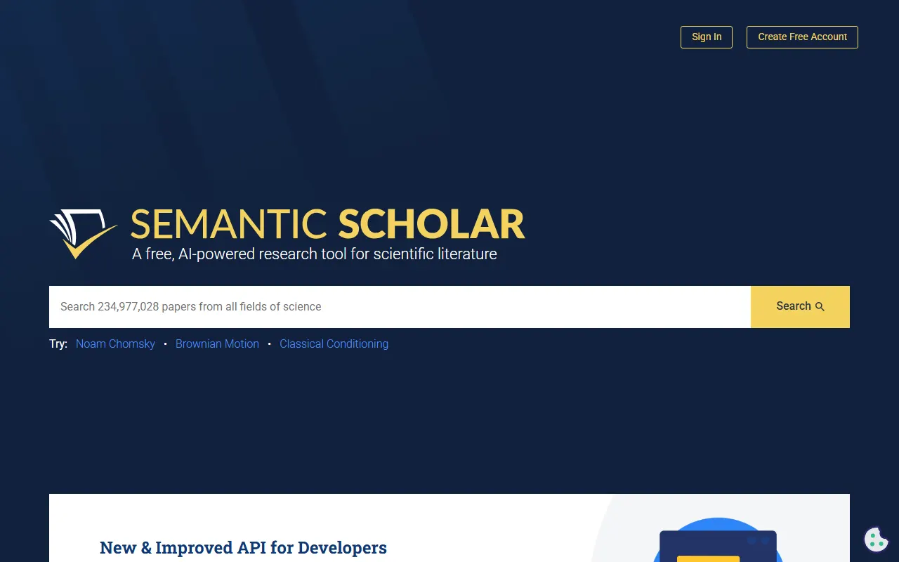 Semantic Scholar AI tool interface screenshot