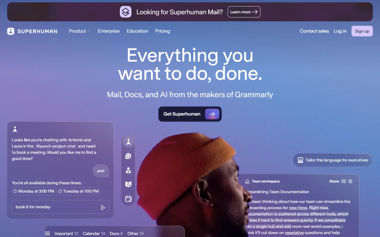 Superhuman AI tool interface screenshot